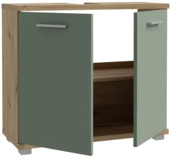 Waschbeckenunterschrank Eiche Artisan Nachbildung salbei B/H/T: ca. 70x62x29 cm