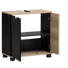 Waschbeckenunterschrank Emmik schwarz matt Eiche Eiche weiß Nachbildung B/H/T: ca. 59,8x62,4x32,6 cm