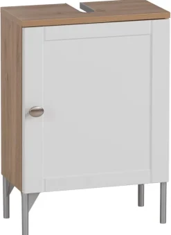 Waschbeckenunterschrank Jesper Eiche Artisan Nachbildung weiß matt B/H/T: ca. 40,3x58,5x32 cm