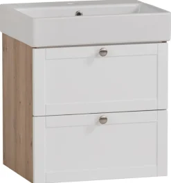 Waschbeckenunterschrank Jesper Eiche Artisan Nachbildung weiß matt B/H/T: ca. 50x57x40 cm