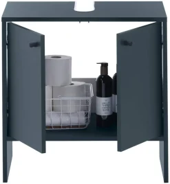 Waschbeckenunterschrank Kairo blau dunkel B/H/T: ca. 60x60x35 cm