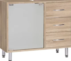 Waschbeckenunterschrank Lana Eiche Sonoma Nachbildung B/H/T: ca. 66x56x29 cm
