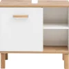 Waschbeckenunterschrank Padua weiß glanz Eiche Landhaus Nachbildung B/H/T: ca. 65,2x60,1x35 cm