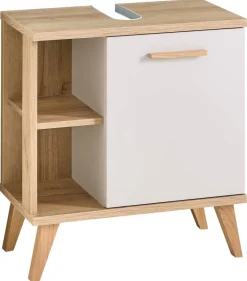 Waschbeckenunterschrank Quickset 966 Rivera Eiche Nachbildung creme B/H/T: ca. 60x65x33 cm