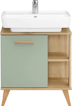 Waschbeckenunterschrank Quickset 963 salbei Nachbildung Eiche Riviera Nachbildung B/H/T: ca. 60,5x65x33 cm