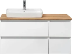 Waschbeckenunterschrank Quickset 360 weiß glanz B/H/T: ca. 110x53x49 cm