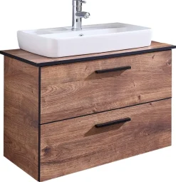 Waschbeckenunterschrank Quickset 374 Eiche Ribeck Nachbildung B/H/T: ca. 73x61,6x44,5 cm