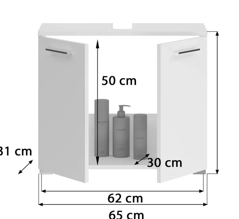 Waschbeckenunterschrank Roca weiß B/H/T: ca. 65x55x31 cm