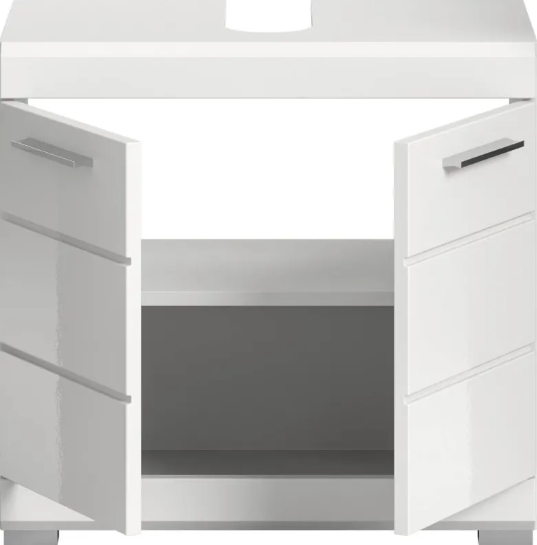 Waschbeckenunterschrank Scout weiß weiß Hochglanz B/H/T: ca. 60x56x34 cm