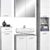 Waschbeckenunterschrank Stockholm Beton Optik weiß Hochglanz B/H/T: ca. 70x60x35 cm