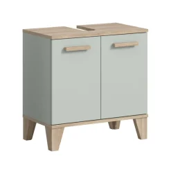 Waschbeckenunterschrank STAR hellgrün Eiche hell Nachbildung B/H/T: ca. 60x61x34 cm