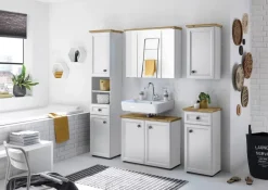 Waschbeckenunterschrank Toskana weiß Eiche Artisan Nachbildung B/H/T: ca. 84x67x32 cm