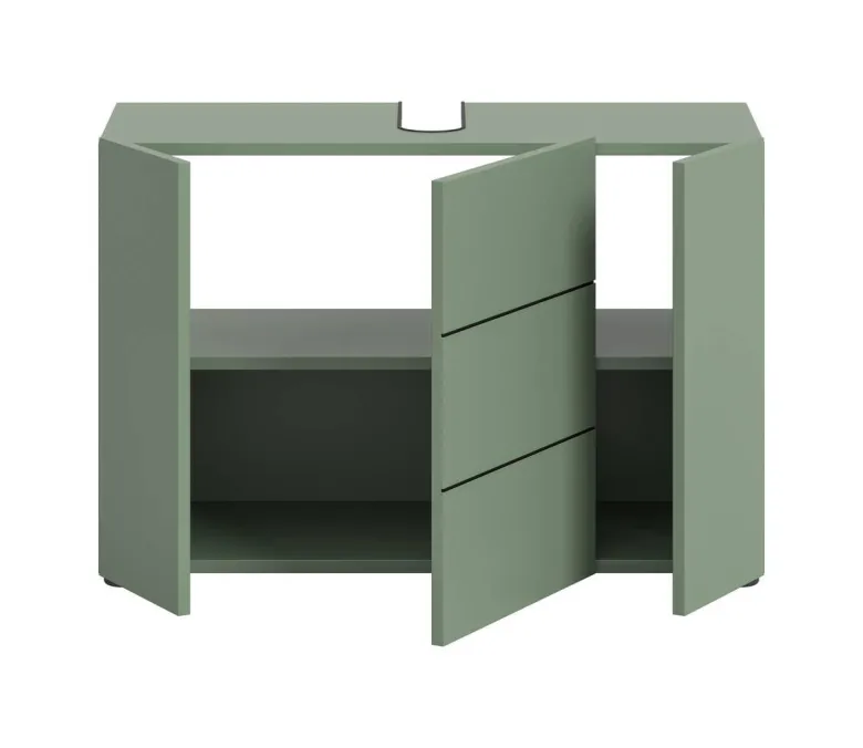 Waschbeckenunterschrank VIRA grün schwarz B/H/T: ca. 82x56x34 cm