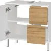 Waschbeckenunterschrank 4330-559 weiß Eiche Grand-Son Nachbildung B/H/T: ca. 60x56x34 cm