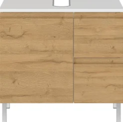 Waschbeckenunterschrank 4330-559 weiß Eiche Grand-Son Nachbildung B/H/T: ca. 60x56x34 cm