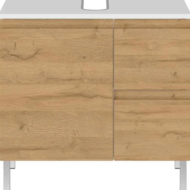 Waschbeckenunterschrank 4330-559 weiß Eiche Grand-Son Nachbildung B/H/T: ca. 60x56x34 cm