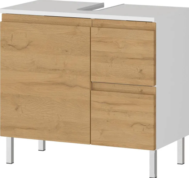 Waschbeckenunterschrank 4330-559 weiß Eiche Grand-Son Nachbildung B/H/T: ca. 60x56x34 cm