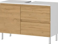 Waschbeckenunterschrank 4331-559 weiß Eiche Grand-Son Nachbildung B/H/T: ca. 80x56x34 cm