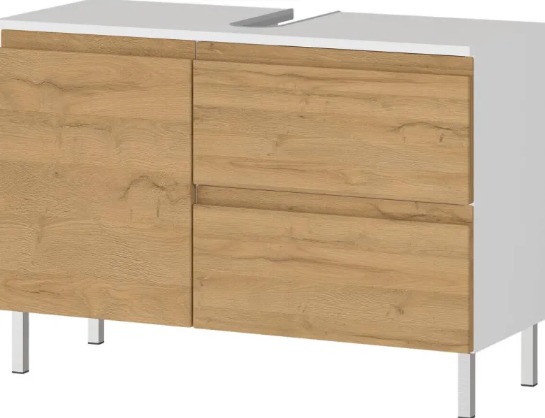 Waschbeckenunterschrank 4331-559 weiß Eiche Grand-Son Nachbildung B/H/T: ca. 80x56x34 cm