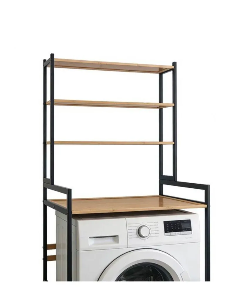 Waschmaschinenumbauschrank Tom natur Bambus B/H/T: ca. 66x165x55 cm