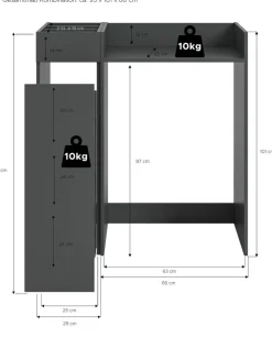 Waschmaschinenumbauschrank Free anthrazit B/H/T: ca. 95x101x60 cm