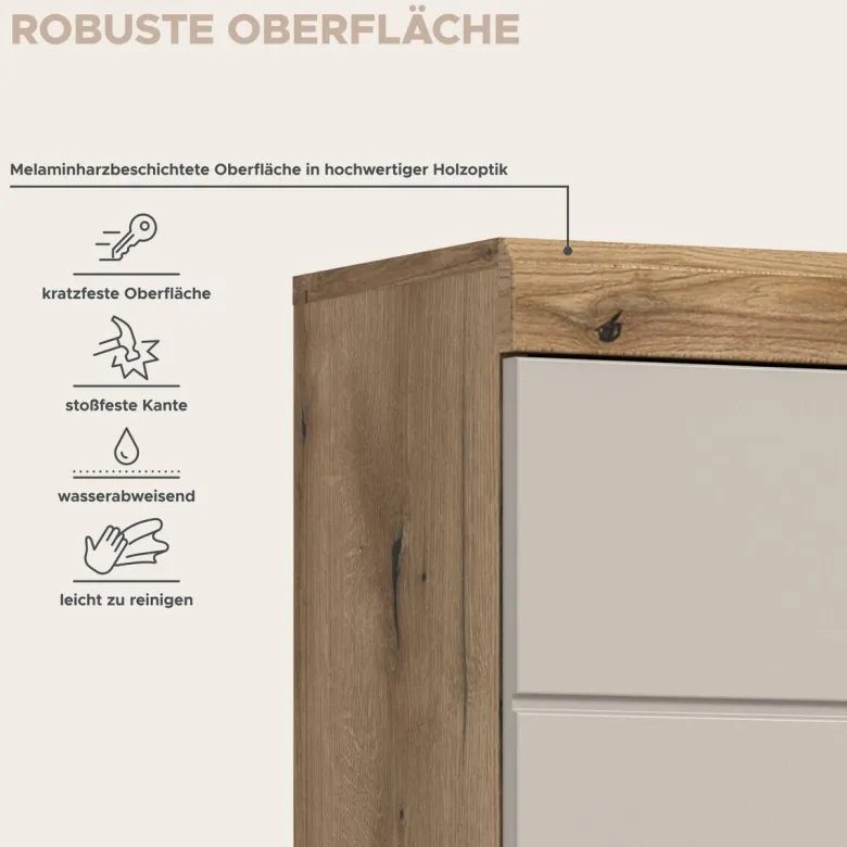 Waschmaschinenumbauschrank Scout Evoke Oak Nachbildung Kaschmirgrau Nachbildung B/H/T: ca. 63x191x24 cm