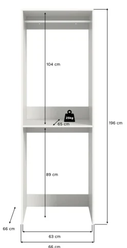 Waschmaschinenumbauschrank Free weiß B/H/T: ca. 66x196x66 cm