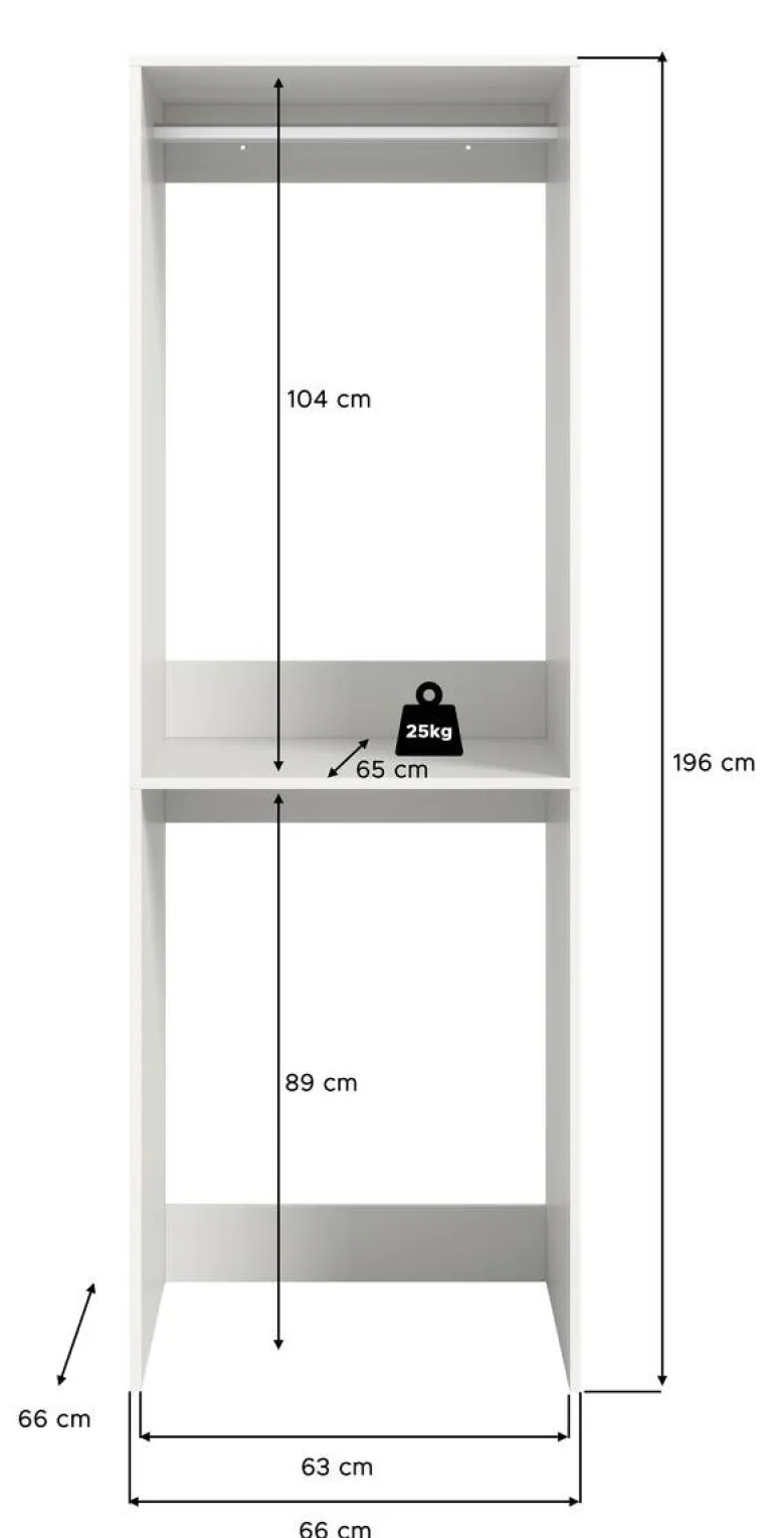Waschmaschinenumbauschrank Free weiß B/H/T: ca. 66x196x66 cm