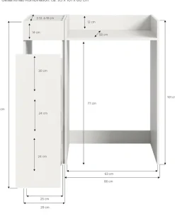 Waschmaschinenumbauschrank Free weiß B/H/T: ca. 66x101x60 cm