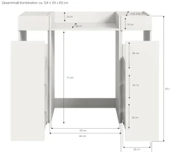 Waschmaschinenumbauschrank Free weiß B/H/T: ca. 66x101x60 cm