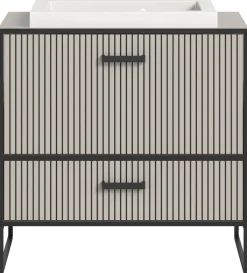 Waschplatz BAGNO schwarz Kaschmirgrau Nachbildung B/H/T: ca. 80x84x48 cm