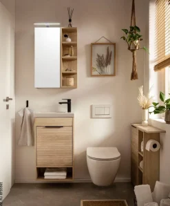 Waschplatz Mads Eiche Nachbildung weiß B/H/T: ca. 45,5x78x27,5 cm