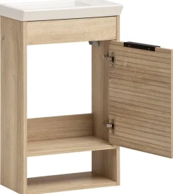 Waschplatz Mads Eiche Nachbildung weiß B/H/T: ca. 45,5x78x27,5 cm