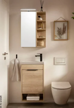 Waschplatz Mads Eiche Nachbildung weiß B/H/T: ca. 45,5x78x27,5 cm