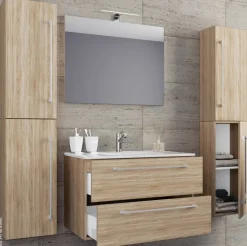 Waschplatz 5tlg-Badinos weiß Eiche Sonoma Nachbildung B/H/T: ca. 60x50x46 cm