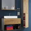 Waschplatz 4tlg-Lendas anthrazit Eiche Honig Nachbildung weiß B/H/T: ca. 80x150x52 cm