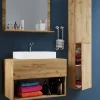 Waschplatz 4tlg-Lendas weiß Eiche Honig Nachbildung B/H/T: ca. 60x52x52 cm