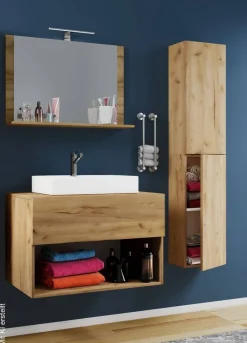 Waschplatz 4tlg-Lendas weiß Eiche Honig Nachbildung B/H/T: ca. 60x52x52 cm