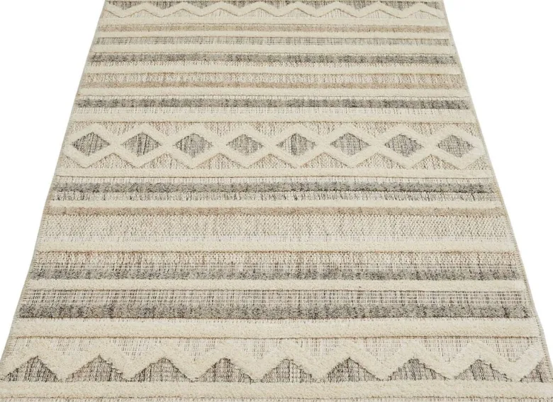 Webteppich Crosby Cremegrau B/L: ca. 80x150 cm