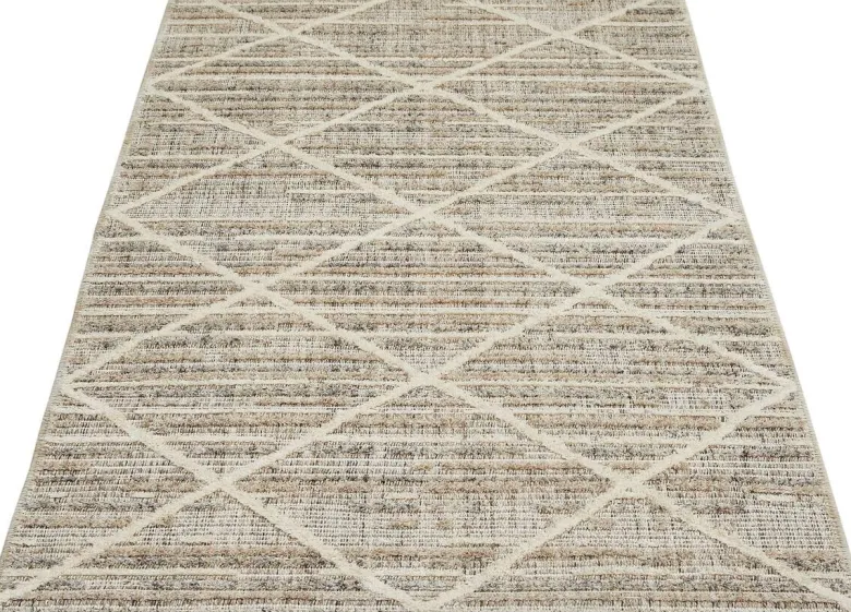 Webteppich Crosby graubraun B/L: ca. 80x150 cm
