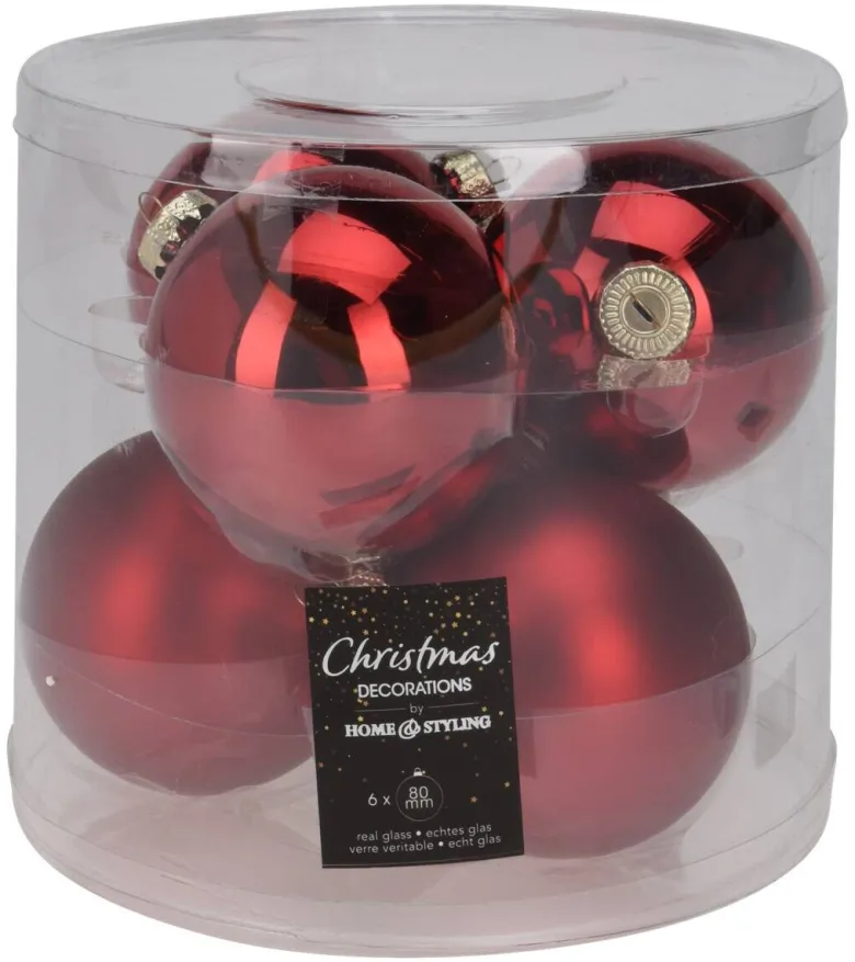 Weihnachtskugel rot D: ca. 8 cm