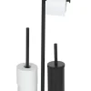 WENKO Stand-WC-Garnitur Cosenza Neo schwarz Edelstahl