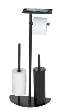 WENKO Stand-WC-Garnitur Cosenza Neo schwarz Edelstahl
