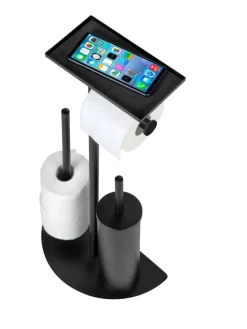 WENKO Stand-WC-Garnitur Cosenza Neo schwarz Edelstahl