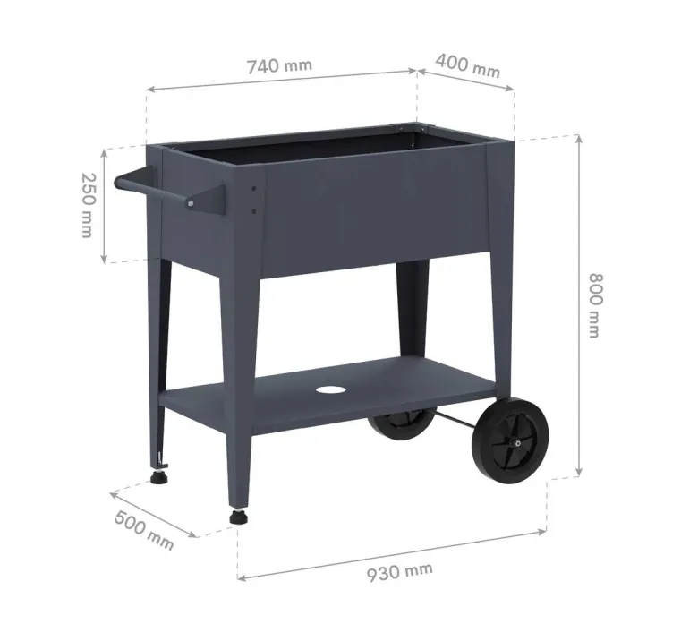 Westmann Hochbeet Mobila anthrazit Stahl B/H/L: ca. 93x80x50 cm