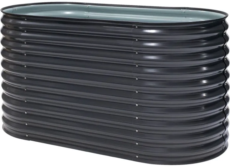 Westmann Hochbeet Oval anthrazit Metall B/H/L: ca. 80x82x160 cm