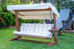 Westmann Hollywoodschaukel Viva beige Holz B/H/L: ca. 237x175x115 cm