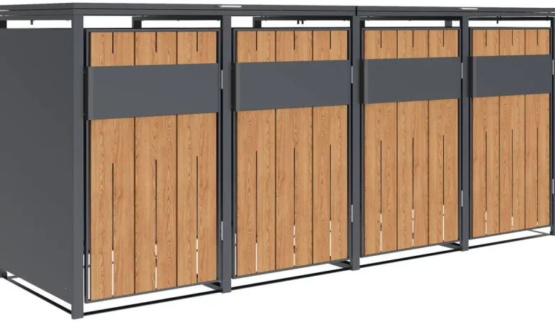 Westmann Mülltonnenbox Varius Holzoptik B/H/L: ca. 265x116x80 cm