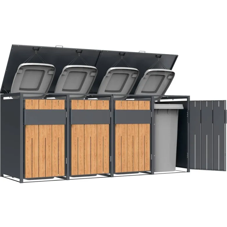 Westmann Mülltonnenbox Varius Holzoptik B/H/L: ca. 265x116x80 cm
