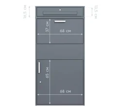 Westmann Paketbox Pavo anthrazit B/H/L: ca. 72x128x45 cm